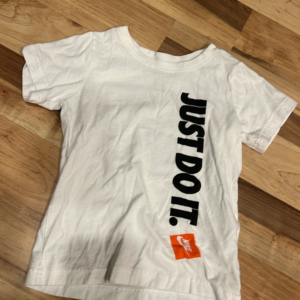 Nike, boys. White cotton tee